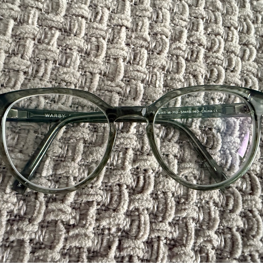 Warby Parker Clear Green Glasses